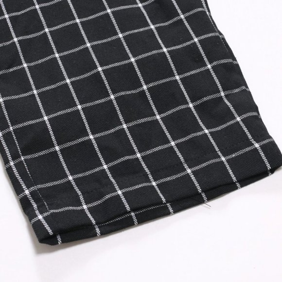 Plaid Tapered Men's Pants With Slant Pockets - Picture 5 of 9